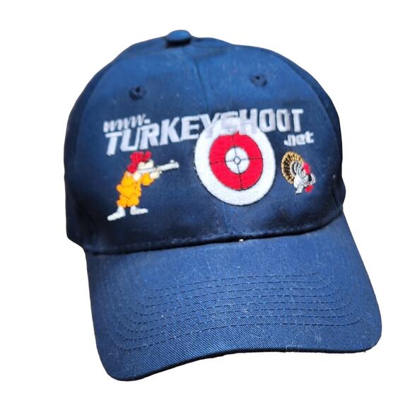 Turkey Shoot Navy Blue Embroidered Baseball Cap Hunting Cabincore Sporty Fall - Picture 1 of 6
